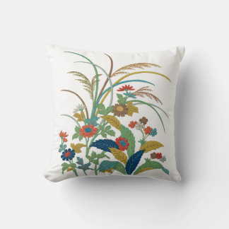 Almofada Prado de Flores Silvestres Caprichosas Botânica Fo