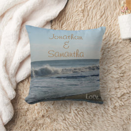 Almofada Praia de Casamento Areia Oceano Amor Lançar