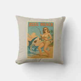 Almofada Praia de Enrolar Pesca de Tubarão Pin-Up Retro Vid