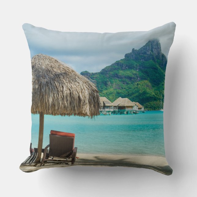 Almofada Praia no travesseiro decorativo de Bora Bora (Frente)