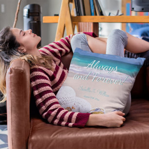 Almofada Praia Tropical Moderna Sempre e Para Sempre