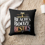 Almofada Praias Booze e Besties Coconut Tree Summer<br><div class="desc">Férias de Verão de Booze e Besties</div>