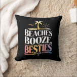 Almofada Praias Booze e Besties Coconut Tree Summer<br><div class="desc">Férias de Verão de Booze e Besties</div>