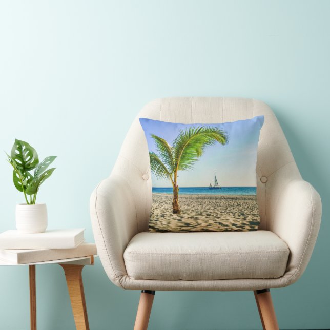 Almofada Praias Tropicais | Maré, Palm Tree, Aruba (Cadeira)