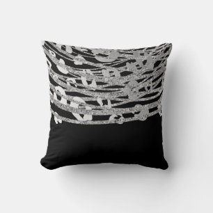 Almofada Prata e Preto Leopardo Estampa de Guepardo Padrão 