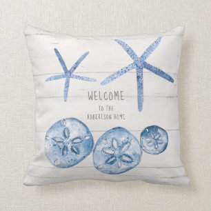 Almofada Prateleira de Starfish Dólar Azul Branco
