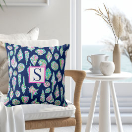 Almofada Prateleiras do mar de pré-disquete no fundo azul d