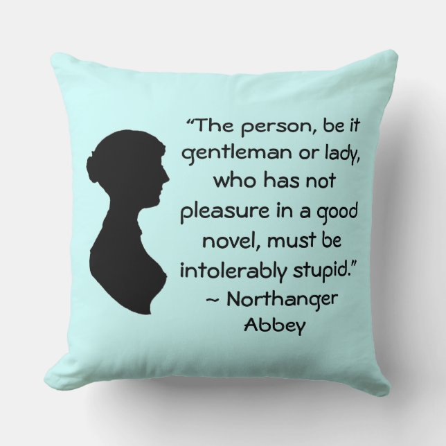Almofada Prazer em uma citação boa da Jane Austen (Frente)