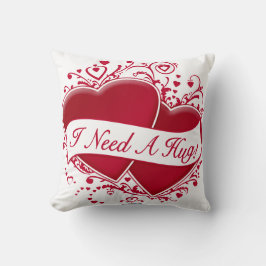 Almofada Preciso De Um Abraço! Corações Vermelhos
