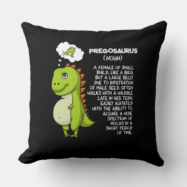 Almofada Pregosaurus T-Rex Dinossauro Mãe Gravidez Mãe (Frente)
