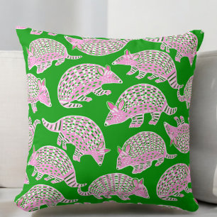 Almofada Preppy Armadillos verde-rosa