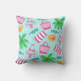 Almofada Preppy Beach Bikini Towel Palm Tree Bag