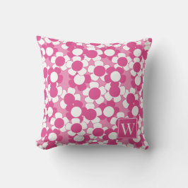 Almofada Preppy Daisy Bloom – Rosa Vibrante e Monograma Ros