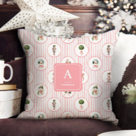 Almofada Preppy Grandmillennial Rosa Noz Crackers Natal