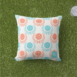Almofada Preppy Pickleball Coroa de Louro – Coral Turquesa