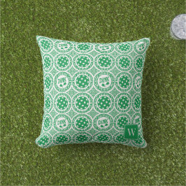Almofada Preppy Pickleball Damask – Motivo Dink Verde