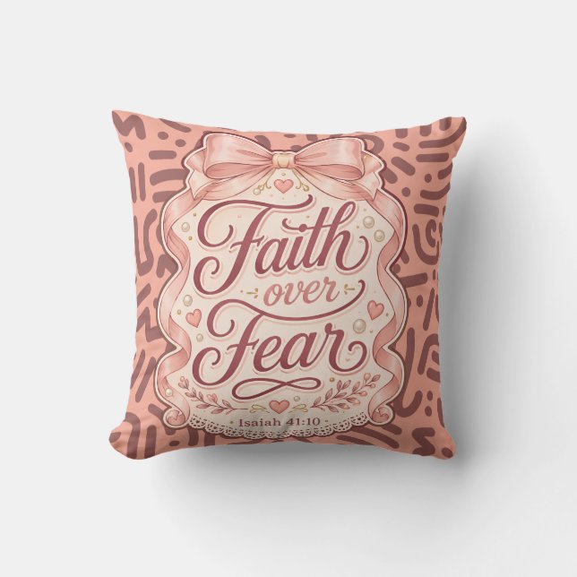 Almofada Presente Coquete Rosa Cristão para Quarto para Ela (Frente)