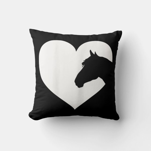 Almofada Presente de amante de cavalos para raparigas e mul (Frente)