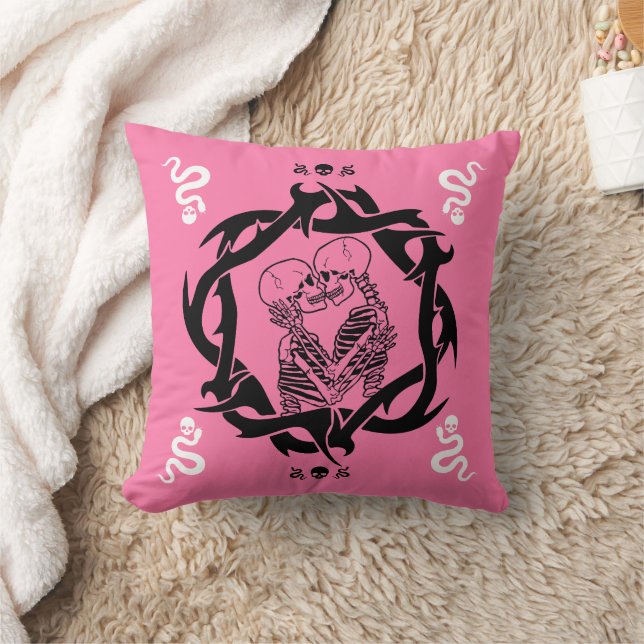 Almofada Presente de Amantes Românticos Rosa Escuro Gótico (Cobertor)