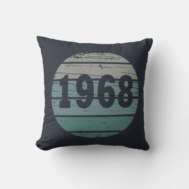 Almofada Presente de aniversário vintage nascido em 1968 (Frente)