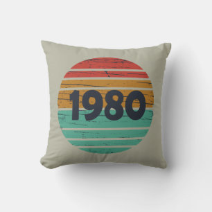 Almofada Presente de aniversário vintage nascido em 1980