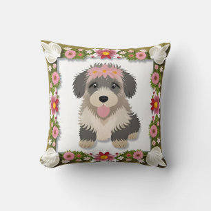 Almofada Presente de Arte de Cachorro Adorável para Decoraç