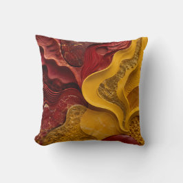 Almofada Presente de Arte de Fogo Ousado Abstrato Dourado V