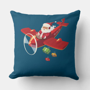 Almofada Presente de Avião Voador do Piloto Papai Noel de N
