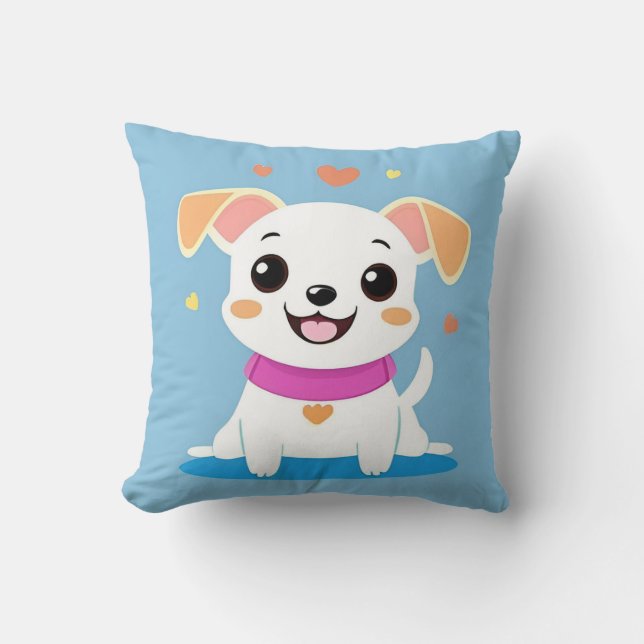 Almofada Presente de Cachorro de Desenho Fofo para Amantes  (Frente)