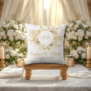 Almofada Presente de Casamento com Logotipo de Monograma Fl