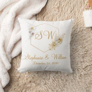 Almofada Presente de Casamento com Logotipo de Monograma Fl