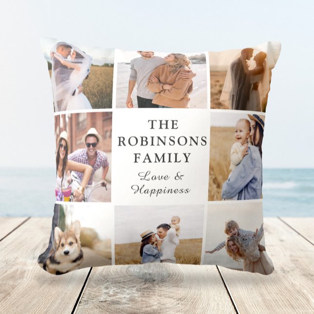 Almofada Presente de Colagem da Família de Fotos Moderna (Criador carregado)