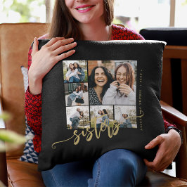 Almofada Presente de colagem de fotos com roteiro para irmã