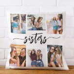 Almofada Presente de Colagem de Fotos Irmãs 6<br><div class="desc">Celebrar a Irmandade com o Travesseiro decorativo das Irmãs 6 Foto Collage Keepsasaame Gift. Personalizada com uma bela colagem organizada de seis fotos queridas, ela captura os momentos especiais compartilhados entre irmãs. Feito com materiais de alta qualidade, esse travesseiro acrescenta um toque na moda e sentimental a qualquer espaço, perfeito...</div>