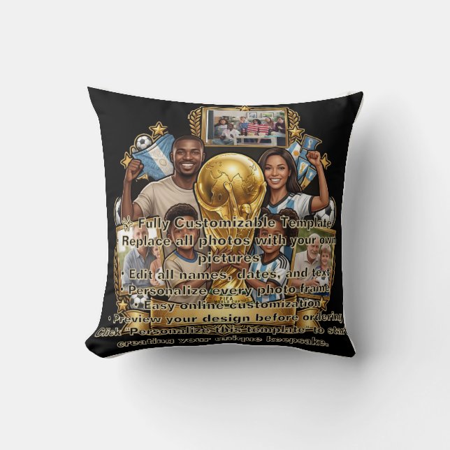 Almofada Presente de Colagem de Fotos Personalizadas para P (Frente)