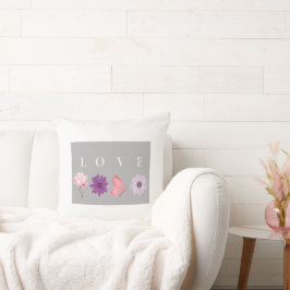 Almofada Presente de Decoração Botânica Floral LOVE para Ca