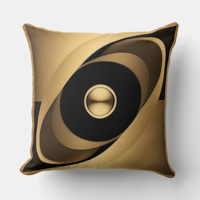 Almofada ✨ Presente de Decoração de Luxo Geométrico Dourado (Frente)