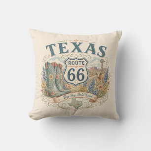 Almofada Presente de Decoração de Quarto Texas Route 66 Ret