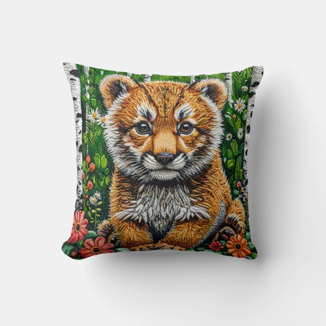 Almofada 🐯 Presente de Decoração de Selva de Tigre Fofo ✨ (Frente)
