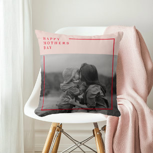 Almofada Presente de Dia de as mães de Fotografia Rosa e Ve