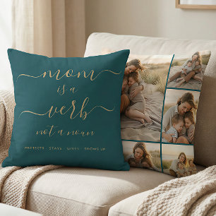 Almofada Presente de Família Verbo Mum Teal para Mãe