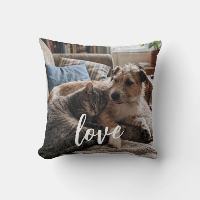 Almofada Presente de Foto de Amor Fofo (Frente)