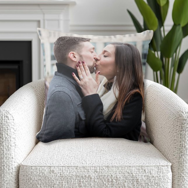 Almofada Presente de Foto Dupla Face Personalizado (Custom Double Sided Photo Gift Throw Pillow)