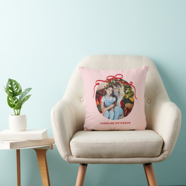 Almofada Presente de Foto Personalizado Fita de Laço Coquet (Cadeira)
