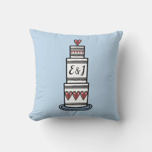 Almofada Presente de Ilustração de Bolo de Casamento Person