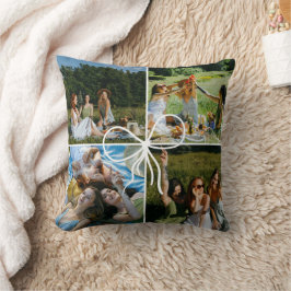 Almofada Presente de Natal com Laço de 4 Fotos para Melhore