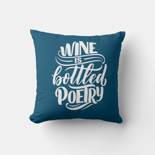 Almofada Presente de Natal | Vinho é Poesia Engarrafada (Frente)