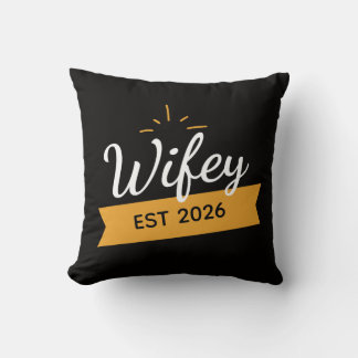 Almofada Presente de Noiva em Ouro Personalizado Wifey, Pre