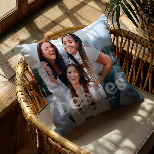 Almofada Presente de Tipografia Tendência Bestie 2 Foto 