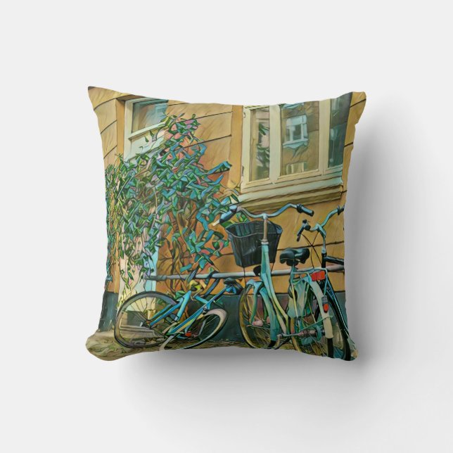 Almofada Presente do touro de bicicleta | Pintura de ciclis (Frente)